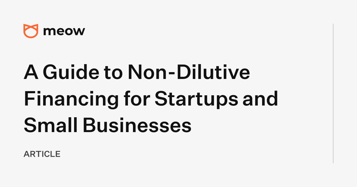 A Guide to Non-Dilutive Financing for Startups and Small Businesses