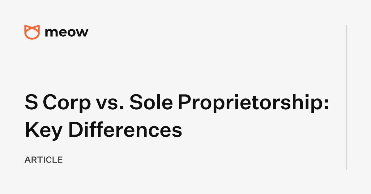 S Corp vs. Sole Proprietorship: Key Differences