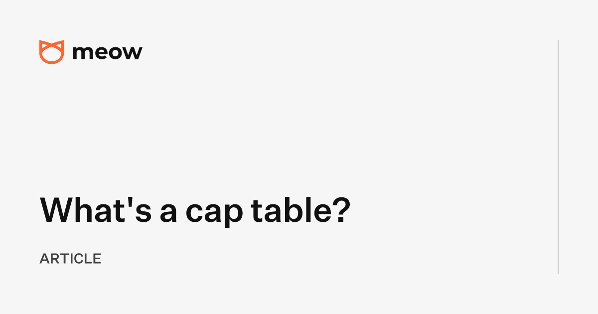 What's a cap table?