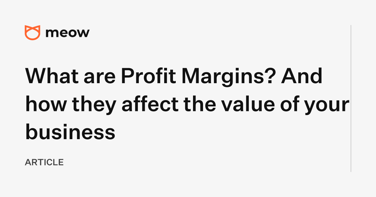 What are Profit Margins? And how they affect the value of your business